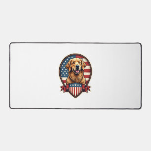 Golden Retriever USA Pride Vintage Dog Tee Desk Mat