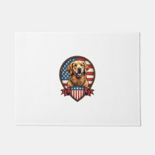 Golden Retriever USA Pride Vintage Dog Tee Doormat