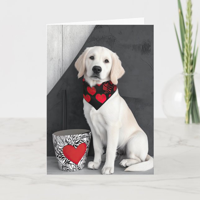 Golden Retriever Valentine Card (Front)