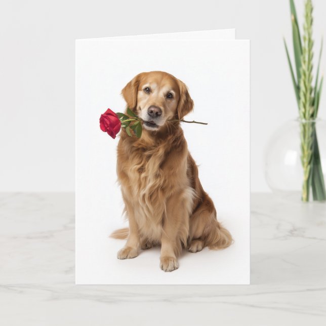 Golden Retriever Valentine Card (Front)