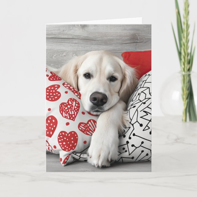 Golden Retriever Valentine Card (Front)