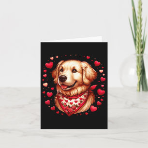 Golden Retriever Valentine Hearts Dog Card