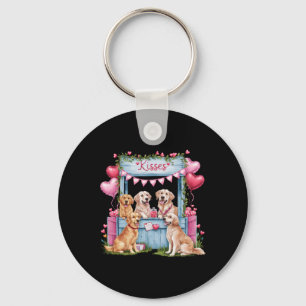 Golden Retriever Valentine Hearts Dog Lovers Valen Key Ring