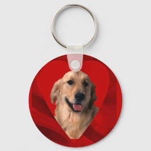 Golden Retriever Valentine Key Ring