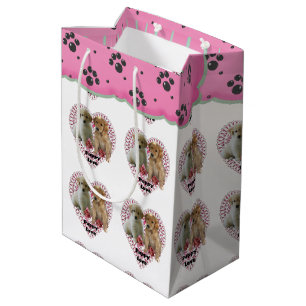 Golden Retriever Valentine's Day Medium Gift Bag