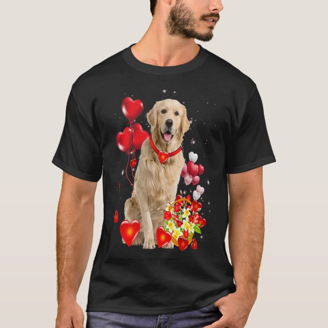 Golden Retriever Valentines Day Shirt Funny Dog (Front)