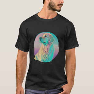 Golden Retriever Vaporwave Retrowave Aesthetic 1 T-Shirt