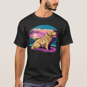 Golden Retriever Vaporwave T-Shirt