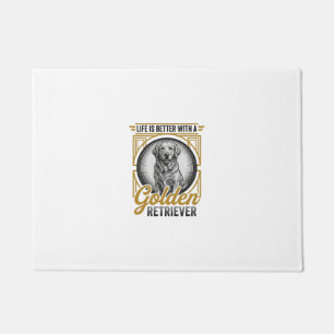 Golden Retriever Vintage Engraving Dog Lover Shirt Doormat