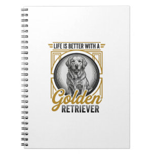 Golden Retriever Vintage Engraving Dog Lover Shirt Notebook