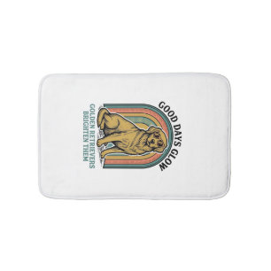 Golden Retriever Vintage Shirt Retro Engraving Dog Bath Mat