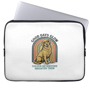 Golden Retriever Vintage Shirt Retro Engraving Dog Laptop Sleeve