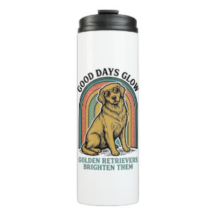 Golden Retriever Vintage Shirt Retro Engraving Dog Thermal Tumbler