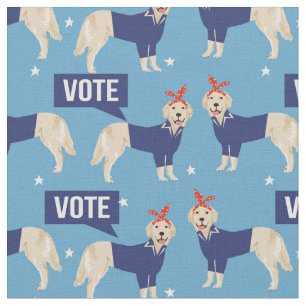 Golden Retriever vote dog election Fabric