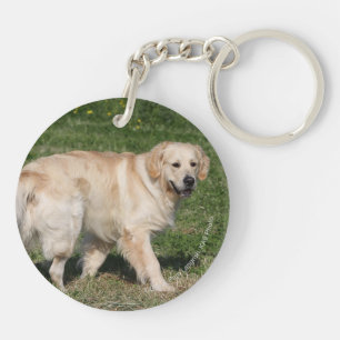 Golden Retriever Walking Key Ring