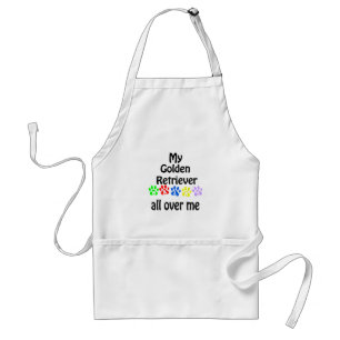 Golden Retriever Walks Apron