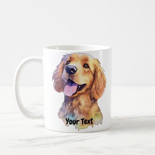 Golden Retriever Watercolor Coffee Mug (Left)