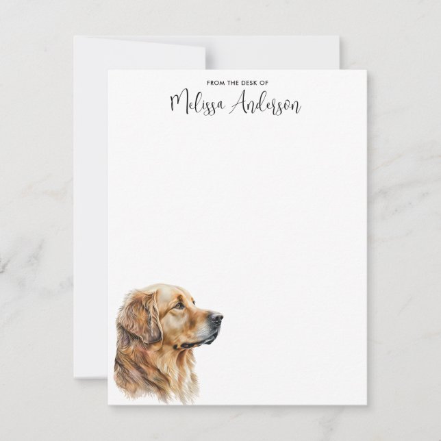 Golden Retriever Watercolor Personalised Dog Lover Card (Front)
