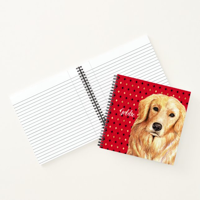 Golden Retriever Watercolor Personalised Notebook (Inside)