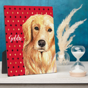 Golden Retriever Watercolor Personalised Plaque