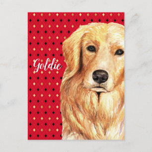 Golden Retriever Watercolor Personalised Postcard