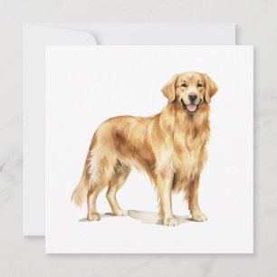 Golden Retriever watercolor print Dog art gift Advice Card