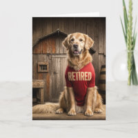Golden Retriever Wearing a Retired Shirt
