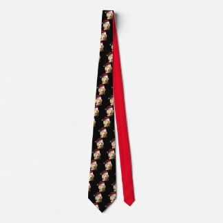 Golden Retriever Wearing a Santa Claus Hat Tie