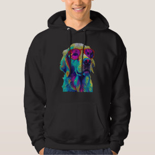 Golden Retriever Wearing Nerd Glasses Graphic For  Hoodie