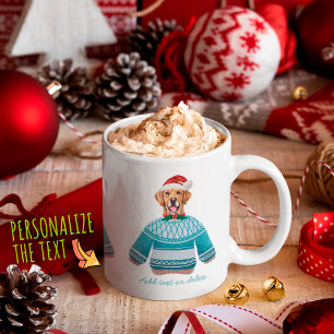 Golden Retriever Wearing Ugly Sweater Dog Lover Coffee Mug