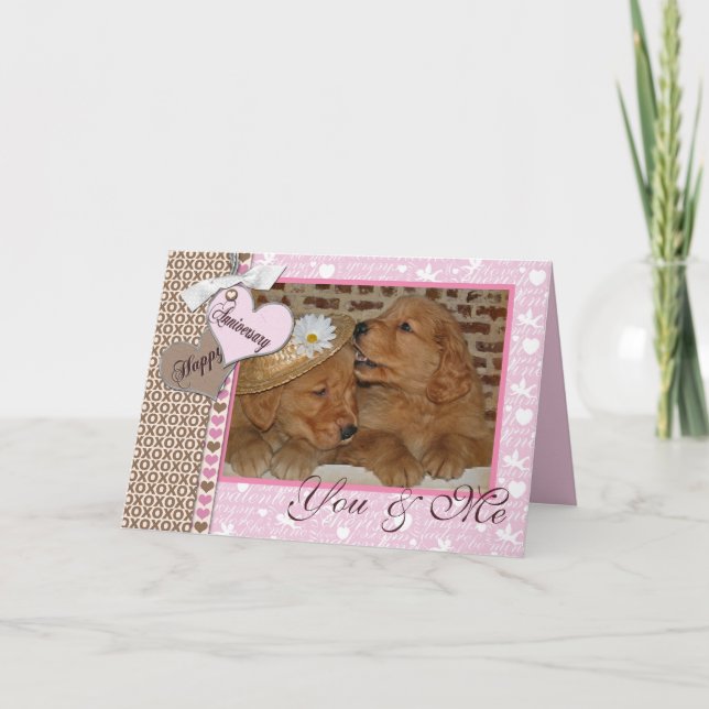 Golden Retriever wedding anniversary Card (Front)