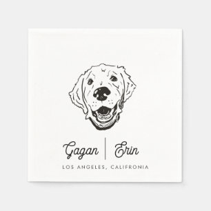 Golden Retriever Wedding Cocktail napkin