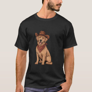 Golden Retriever Western Cowboy Retro Vintage T-Shirt