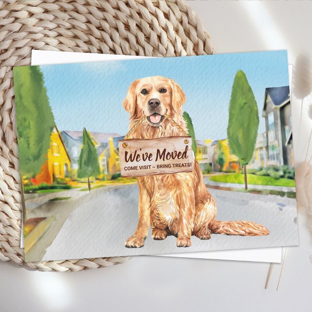 Golden Retriever We've Moved Cute Dog Moving Announcement (Creator Uploaded)