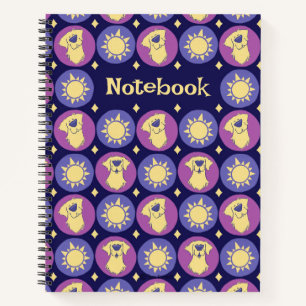 Golden Retriever Whimsical Sun Custom Notebook