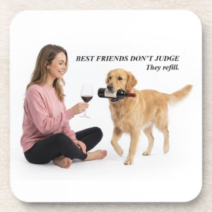 Golden Retriever Wine Best Friend Coaster