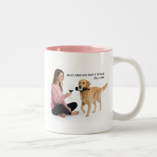 Golden Retriever Wine Humor Gift Two-Tone Coffee Mug
