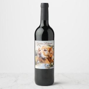 Golden Retriever Wine Label