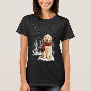 Golden Retriever Winter Scarf Dogs Tree Forest Sn T-Shirt