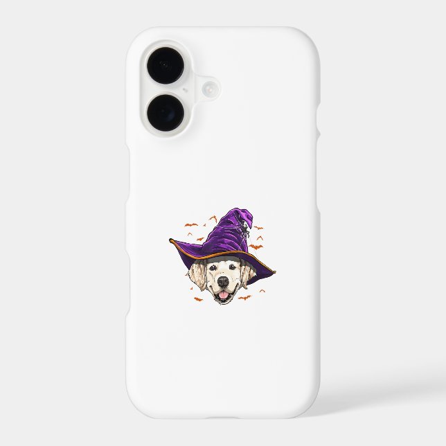 Golden Retriever Witch Funny Halloween Gifts iPhone Case (Back)