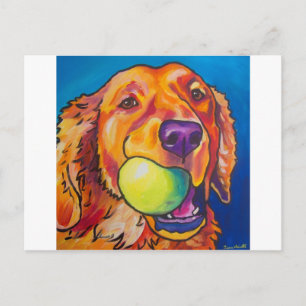 Golden Retriever with ball Postcard