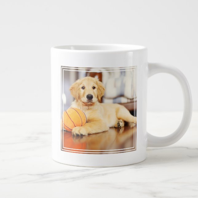 Golden Retriever With Basketball Toy Large Coffee Mug (Right)