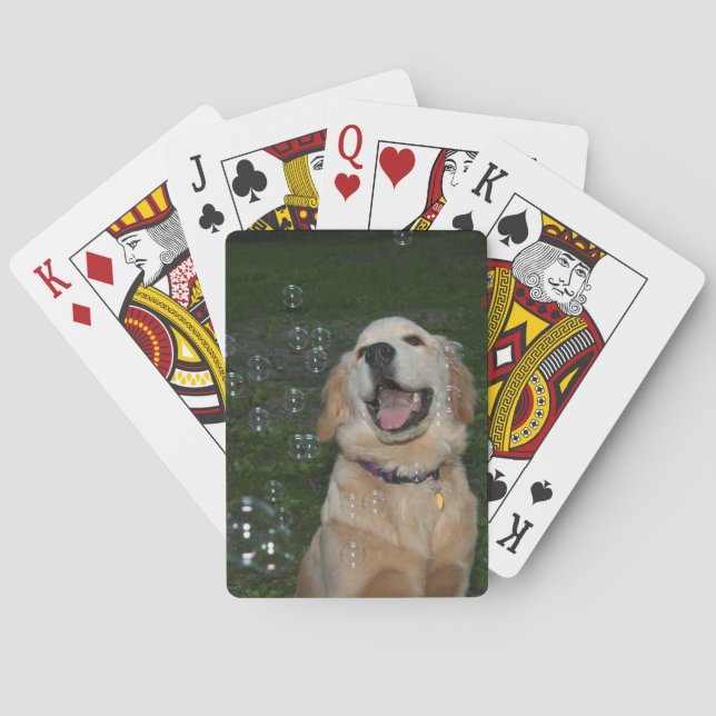 Golden Retriever with Bubbles Playing Cards (Back)
