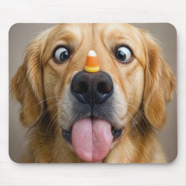 Golden Retriever With Candy Corn Mouse Mat (Front)