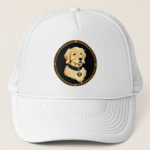 Golden Retriever with Elegant Collar Trucker Hat