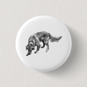 Golden Retriever with Fun Expression 3 Cm Round Badge