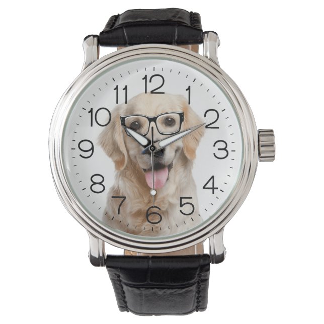 Golden Retriever with Glasses  Watch (Front)