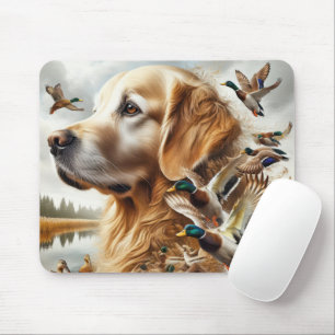 Golden Retriever With Mallard Ducks Mouse Mat
