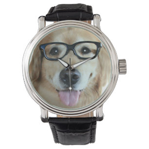 Golden Retriever With Nerd Glasses Watch