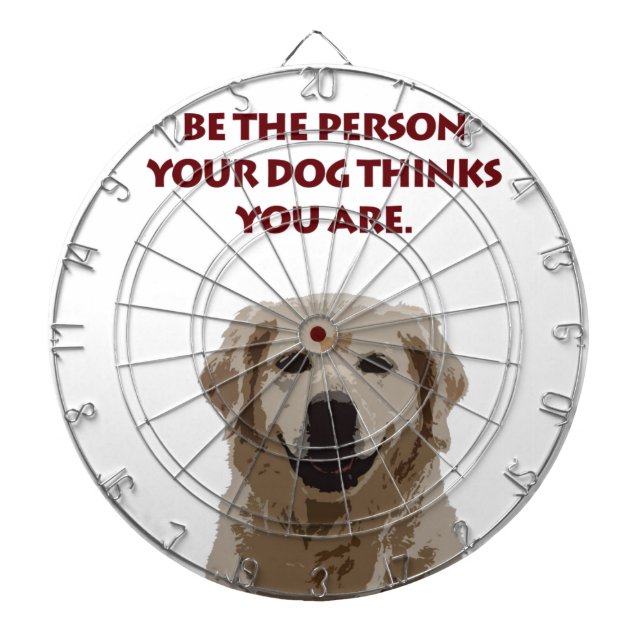 Golden Retriever with nice quote Dartboard (Front)